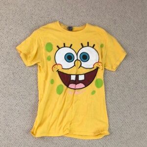 Gildan Yellow Short Sleeve Tee with SpongeBob Design